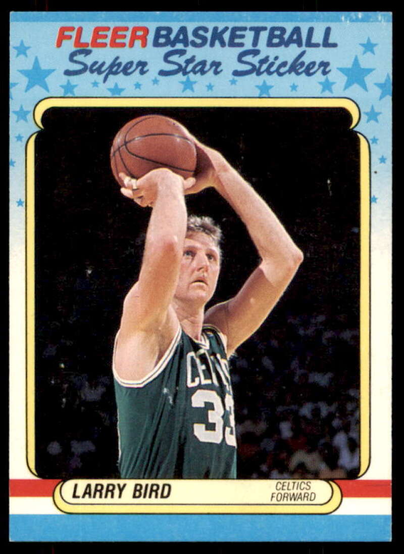 Larry Bird Card 1988-89 Fleer Stickers #2  Image 1