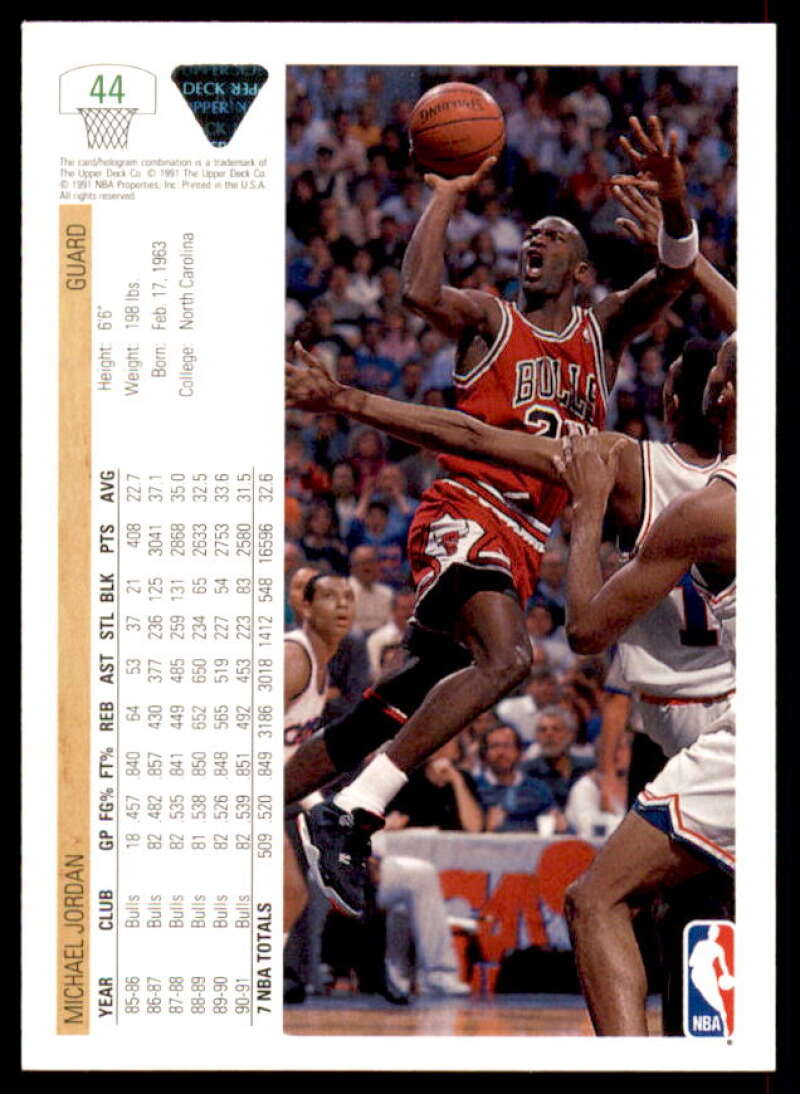 Michael Jordan Card 1991-92 Upper Deck #44  Image 2