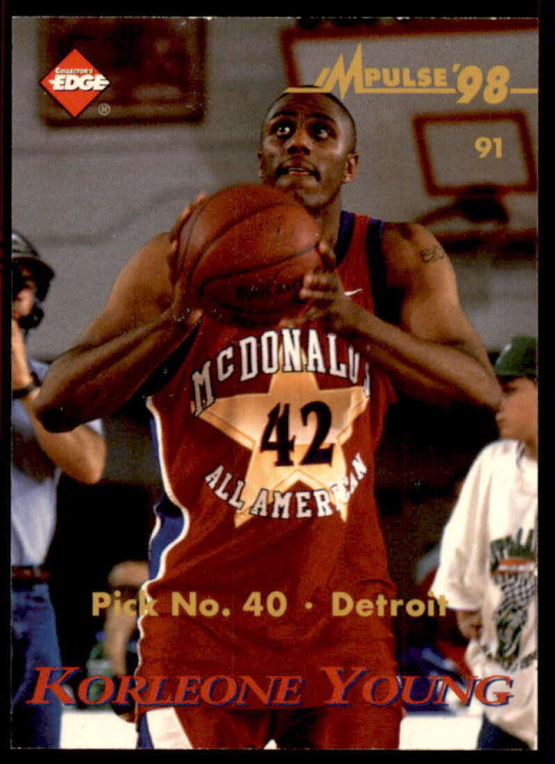 Korleone Young/Kobe Bryant Card 1998 Collector's Edge Impulse #91  Image 2