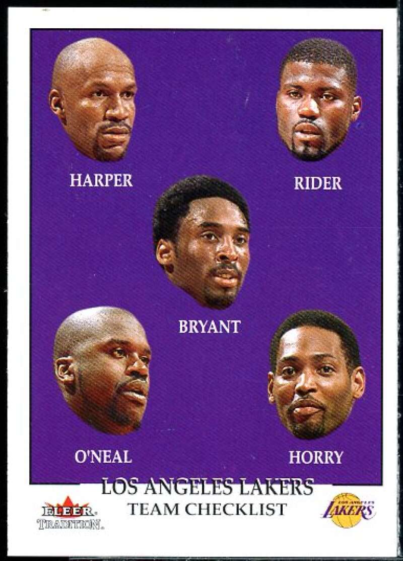 Ron Harper/Isaiah Rider/Bryant/O'Neal/Horry Card 2000-01 Fleer #281  Image 1