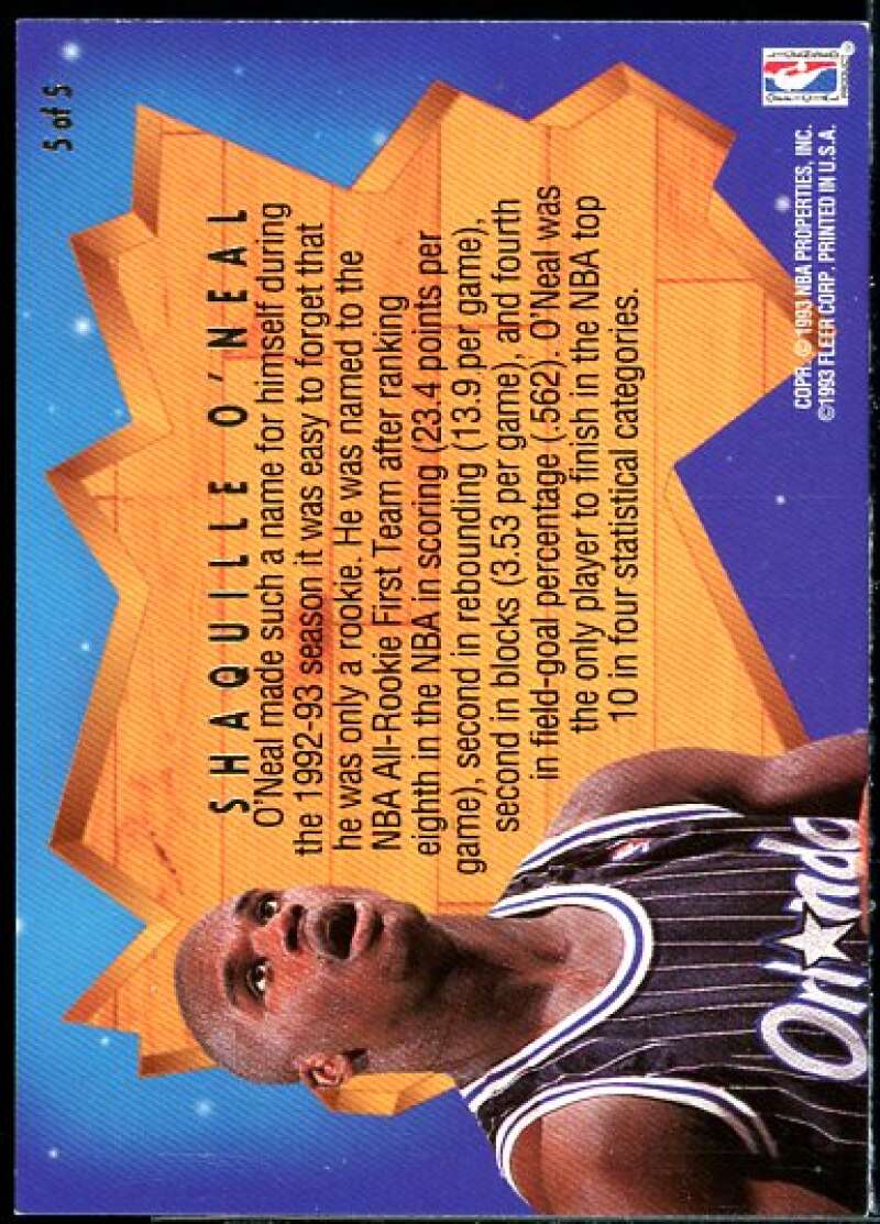 Shaquille O'Neal Card 1993-94 Ultra All-Rookie Team #5  Image 2