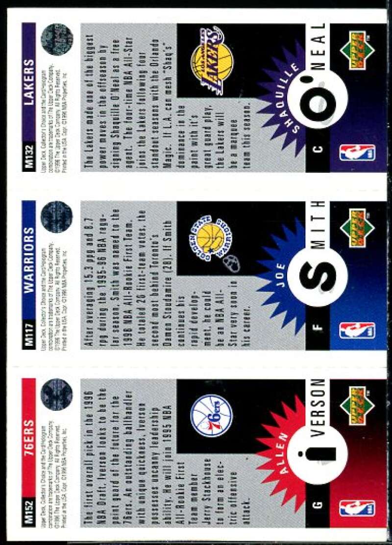 Iverson/Joe Smith/Shaquille O'Neal 1996-97 Collector's Choice Mini-Cards #M152  Image 2