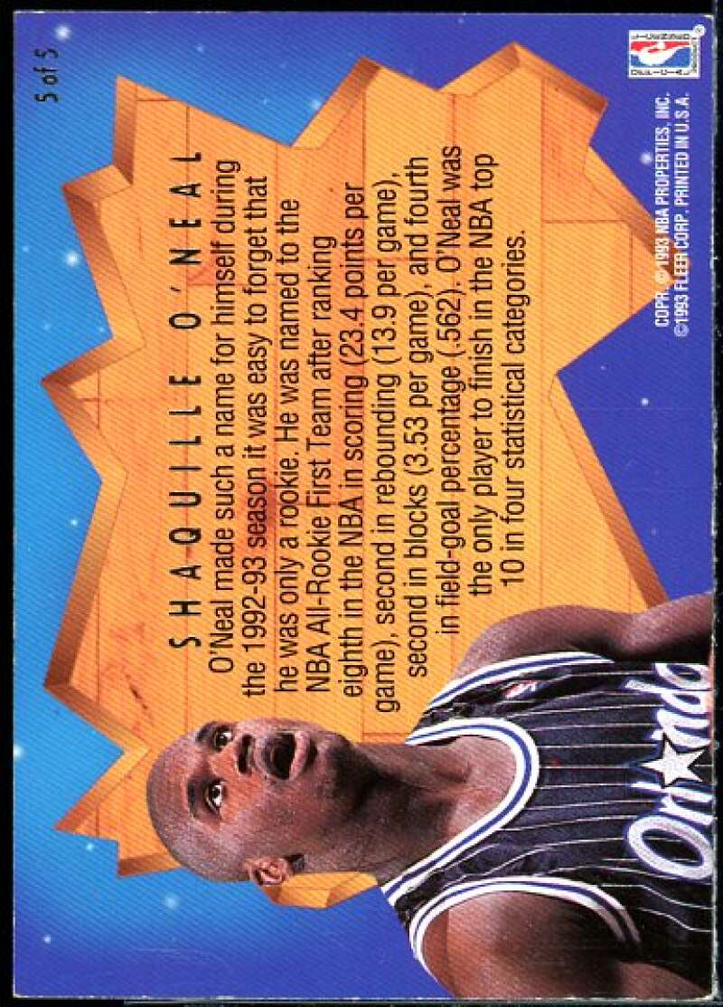 Shaquille O'Neal Card 1993-94 Ultra All-Rookie Team #5  Image 2