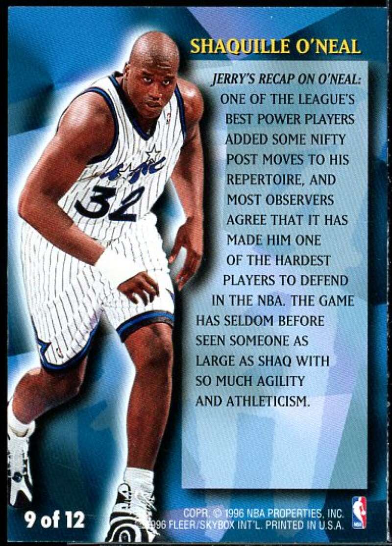Shaquille O'Neal Card 1996-97 Fleer Stackhouse's All-Fleer #9  Image 2