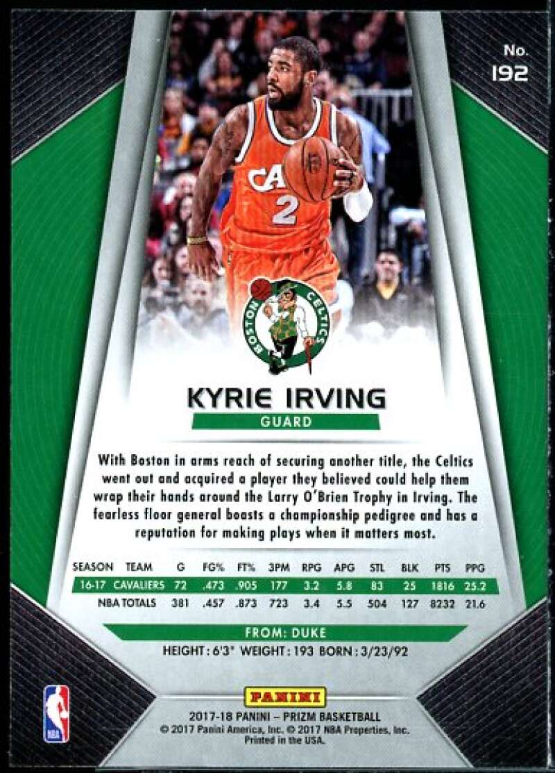 Kyrie Irving Card 2017-18 Panini Prizm #192  Image 2
