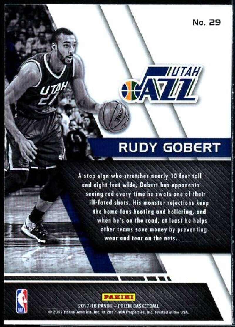 Rudy Gobert Card 2017-18 Panini Prizm Fundamentals #29  Image 2