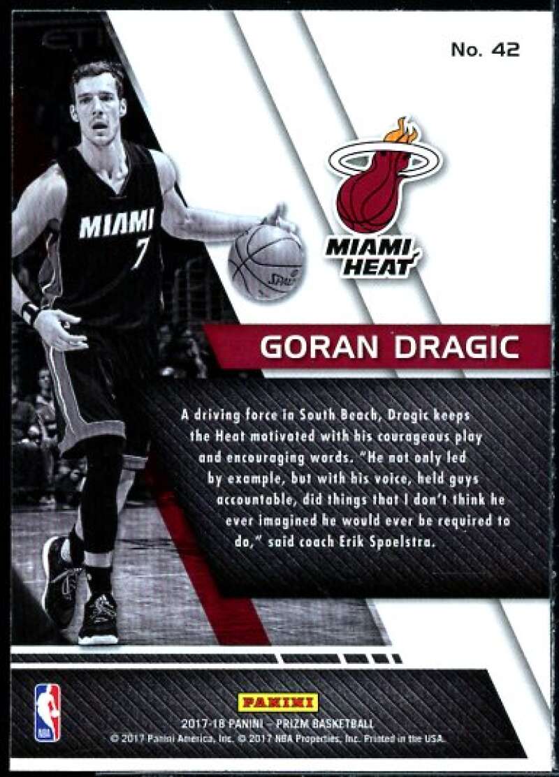 Goran Dragic Card 2017-18 Panini Prizm Fundamentals #42  Image 2