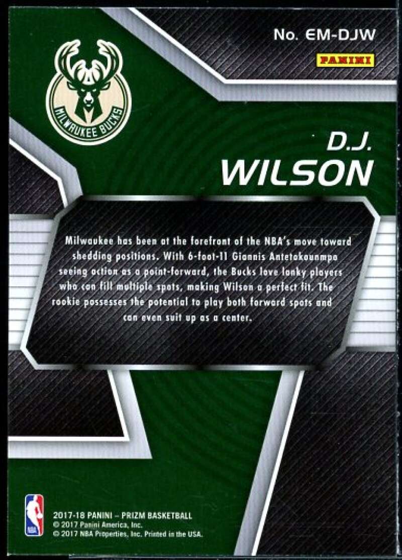D.J. Wilson Card 2017-18 Panini Prizm Emergent #17  Image 2