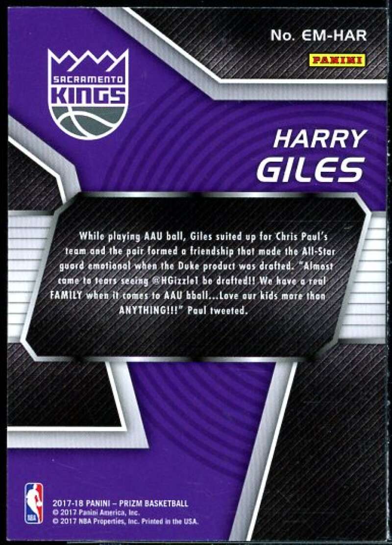 Harry Giles Card 2017-18 Panini Prizm Emergent #20  Image 2