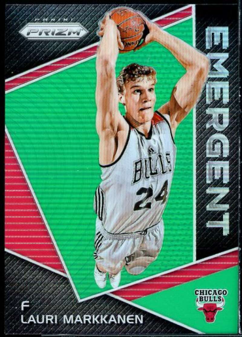 Lauri Markkanen Rookie Card 2017-18 Panini Prizm Emergent Prizms Green #7  Image 1