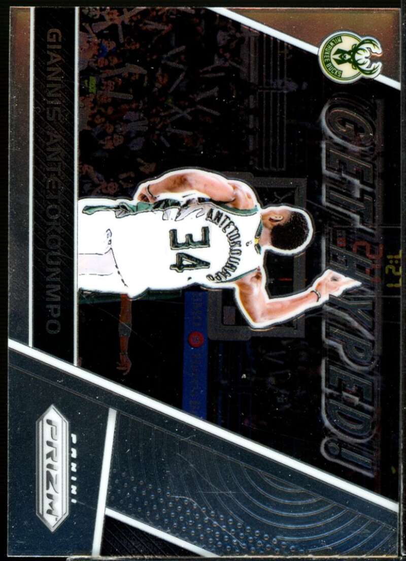 Giannis Antetokounmpo Card 2017-18 Panini Prizm Get Hyped! #16  Image 1