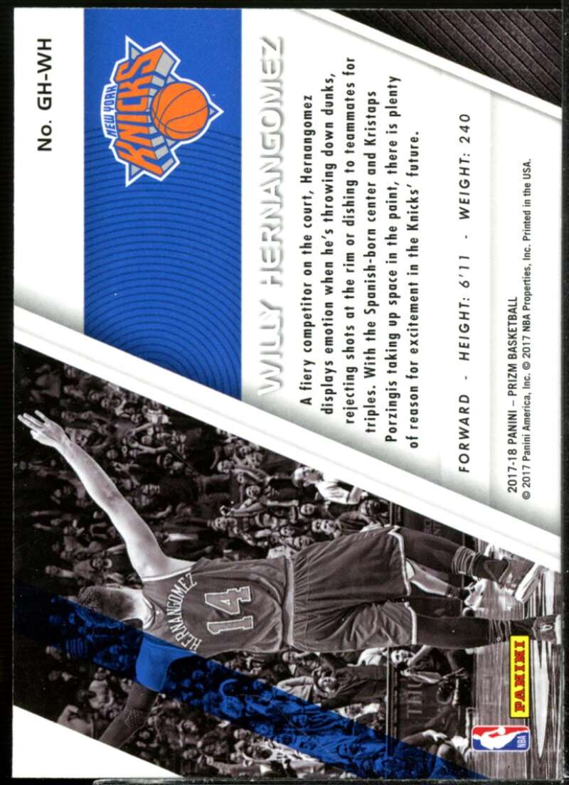 Willy Hernangomez Card 2017-18 Panini Prizm Get Hyped! #2  Image 2