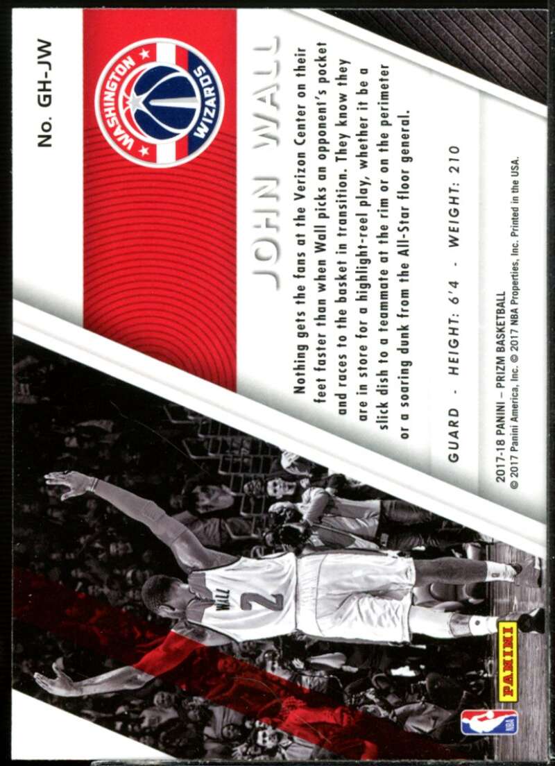 John Wall Card 2017-18 Panini Prizm Get Hyped! #1  Image 2