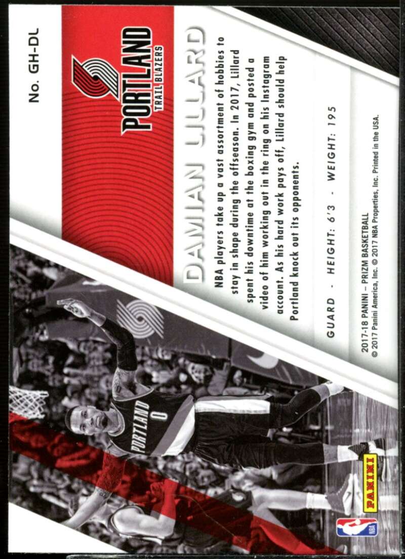 Damian Lillard Card 2017-18 Panini Prizm Get Hyped! #22  Image 2