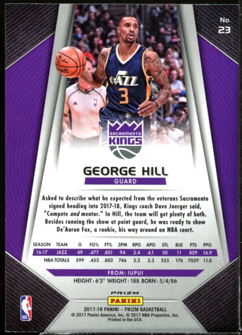 George Hill Card 2017-18 Panini Prizm Prizms Silver #23  Image 2