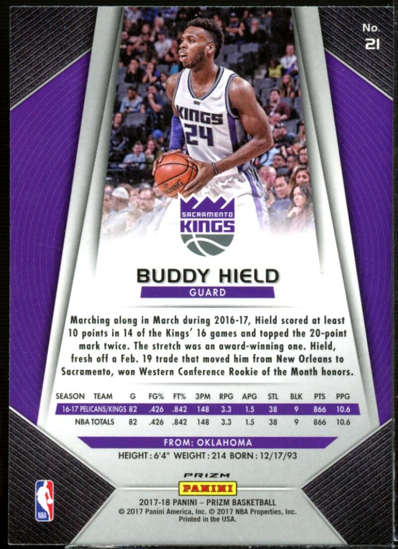 Buddy Hield Card 2017-18 Panini Prizm Prizms Silver #21  Image 2