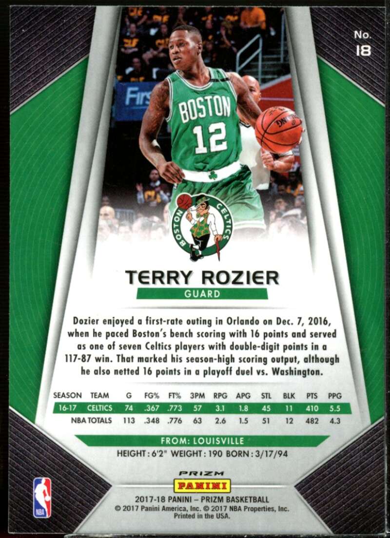 Terry Rozier Card 2017-18 Panini Prizm Prizms Silver #18  Image 2