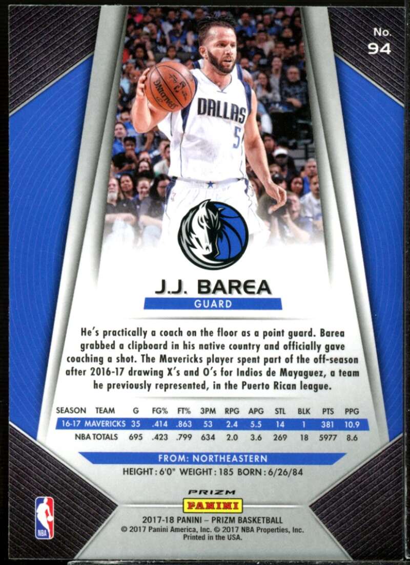 J.J. Barea Card 2017-18 Panini Prizm Prizms Silver #94  Image 2