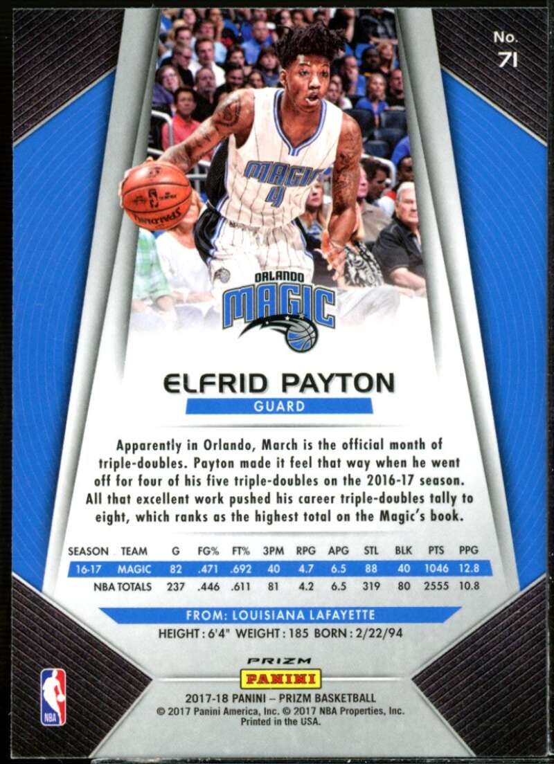 Elfrid Payton Card 2017-18 Panini Prizm Prizms Green #71  Image 2