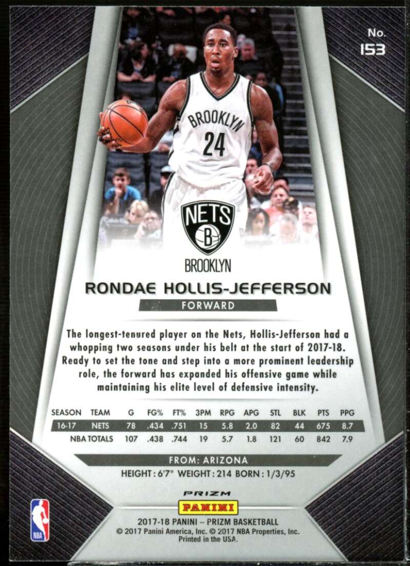 Rondae Hollis-Jefferson 2017-18 Panini Prizm Prizms Red White and Blue #153  Image 2