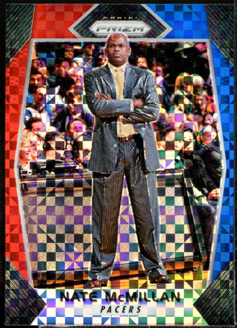 Nate McMillan CO Card 2017-18 Panini Prizm Prizms Red White and Blue #230  Image 1