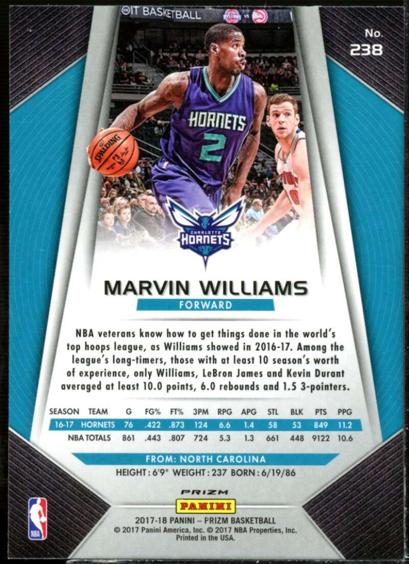 Marvin Williams Card 2017-18 Panini Prizm Prizms Red White and Blue #238  Image 2