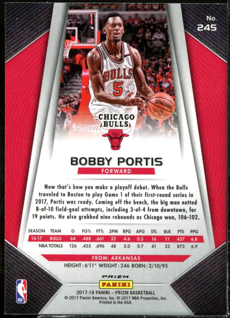 Bobby Portis Card 2017-18 Panini Prizm Prizms Red White and Blue #245  Image 2