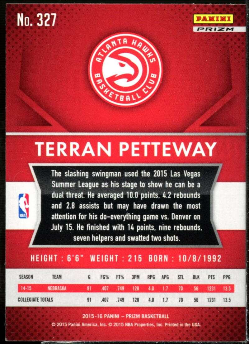 Terran Petteway Rookie Card 2015-16 Panini Prizm Prizms Silver #327  Image 2