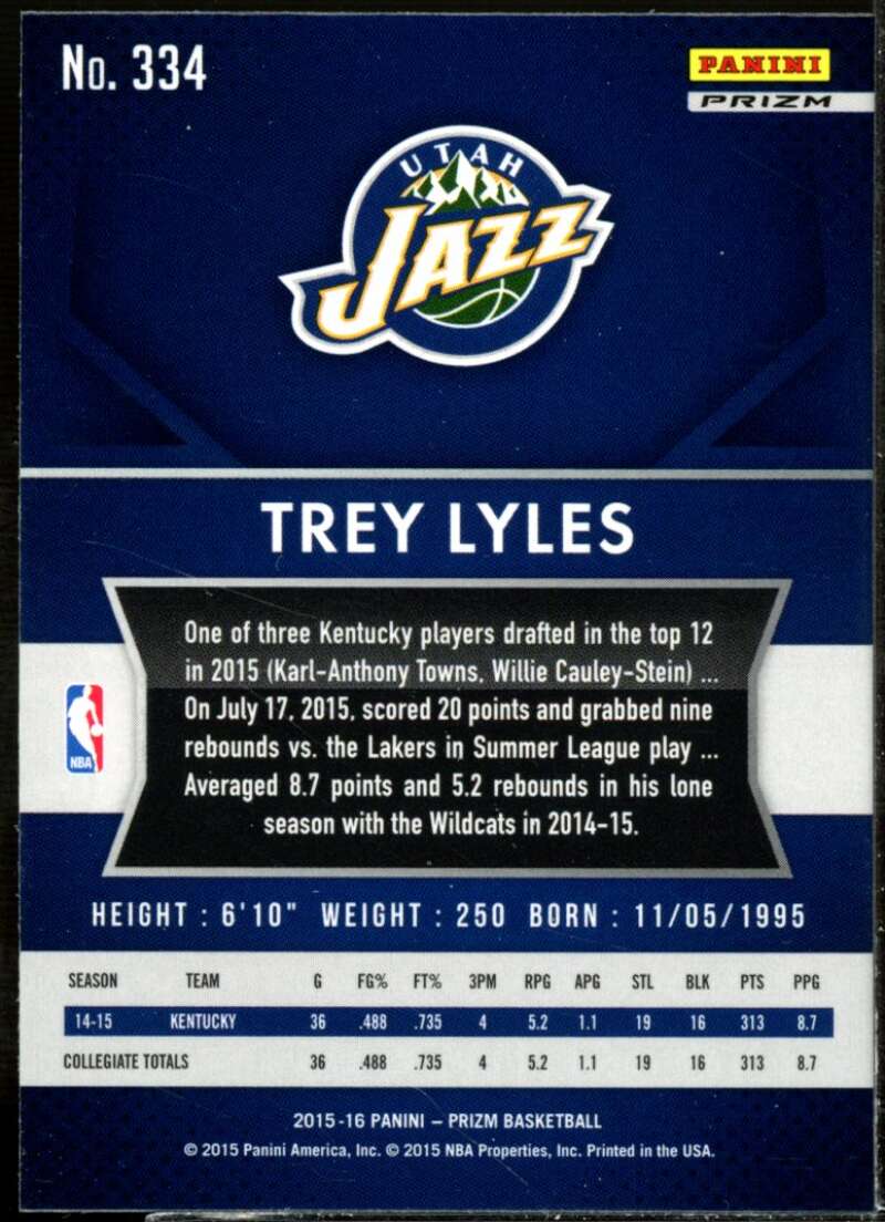 Trey Lyles Rookie Card 2015-16 Panini Prizm Prizms Red White Blue #334  Image 2