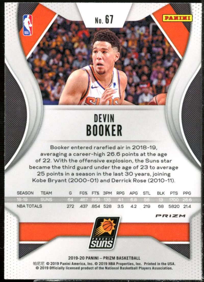 Devin Booker Card 2019-20 Panini Prizm Prizms Silver #67  Image 2