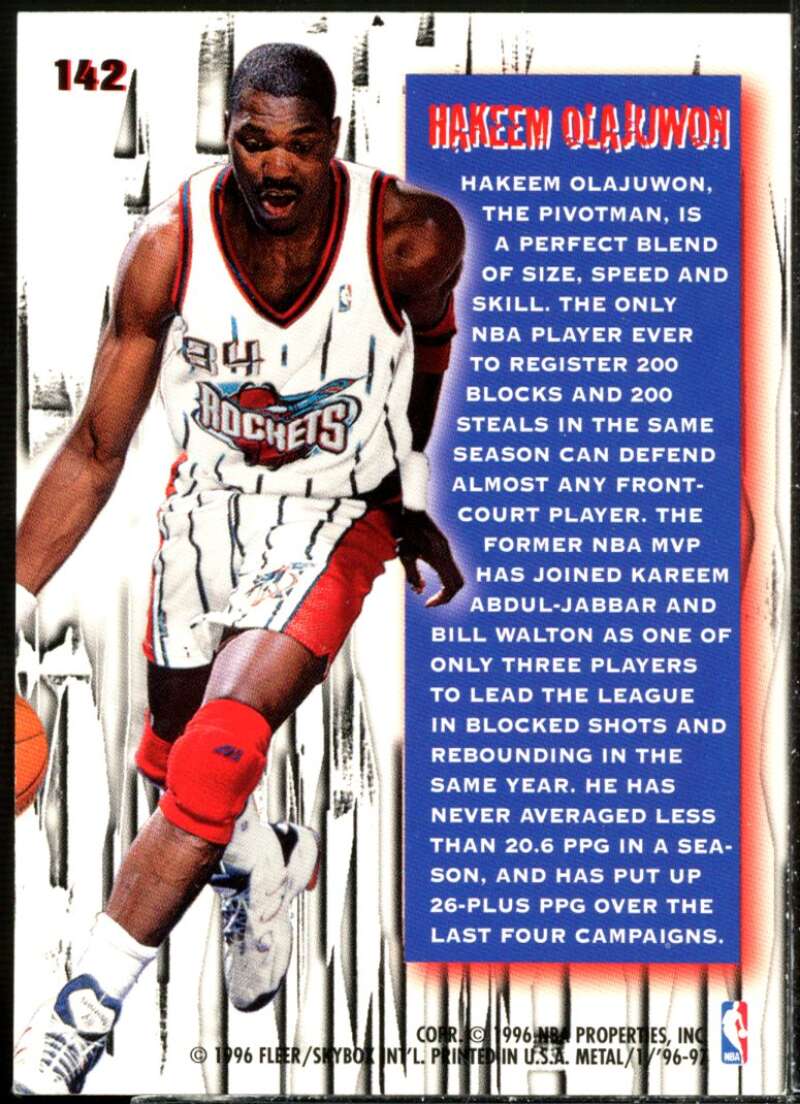 Hakeem Olajuwon MS Card 1996-97 Metal #142  Image 2