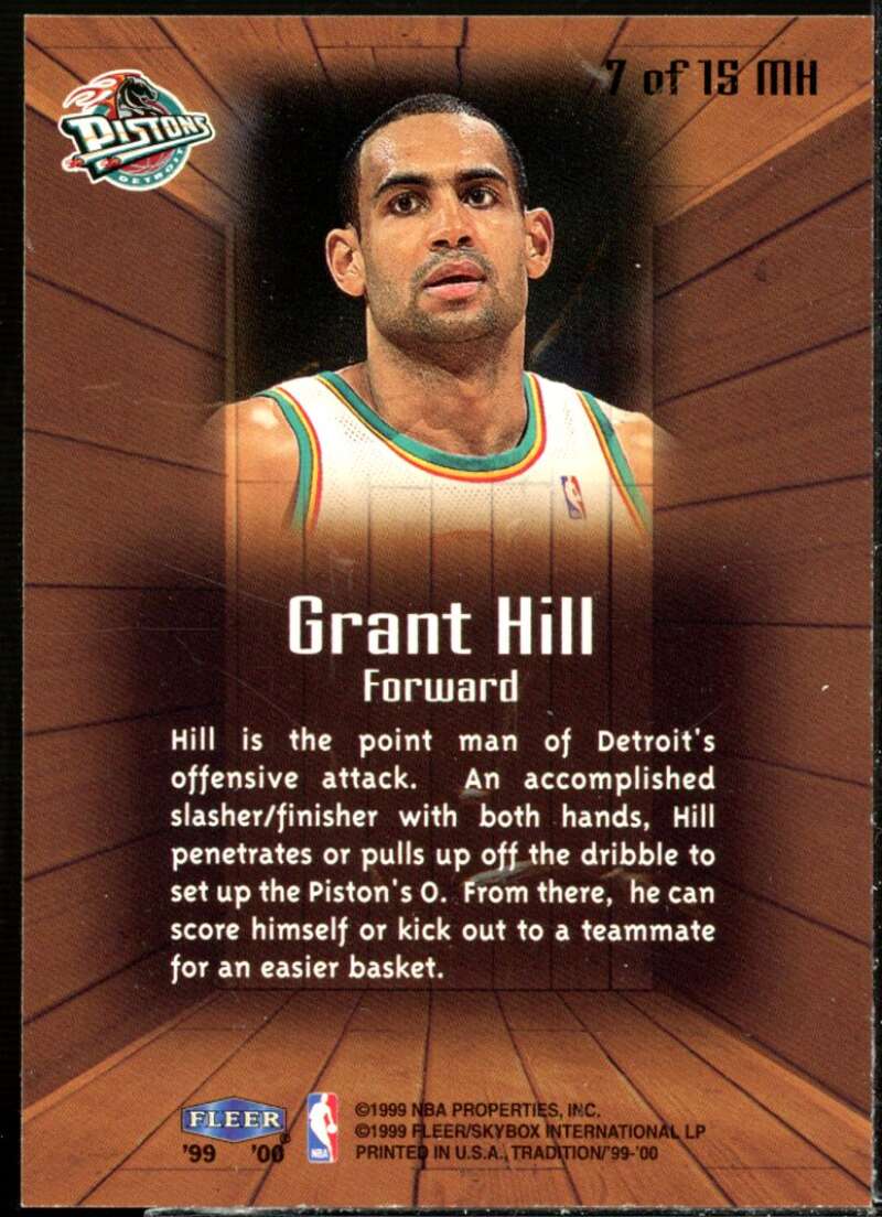 Grant Hill Card 1999-00 Fleer Masters of the Hardwood #7  Image 2