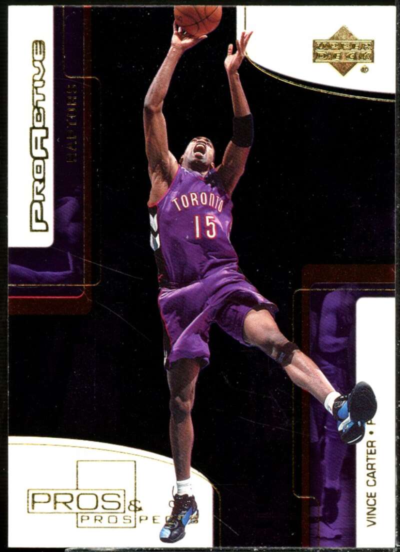Vince Carter Card 2000-01 Upper Deck Pros and Prospects ProActive #PA3  Image 1