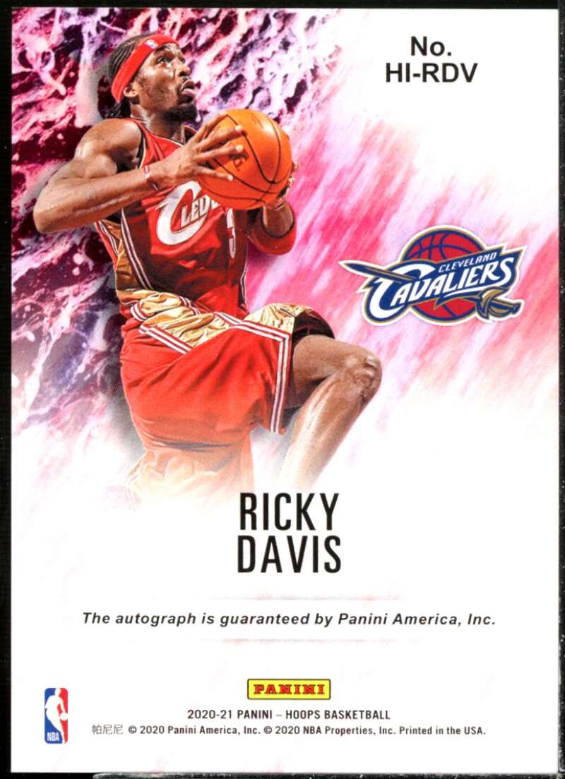 Ricky Davis Card 2020-21 Hoops Hoops Ink Red #7  Image 2