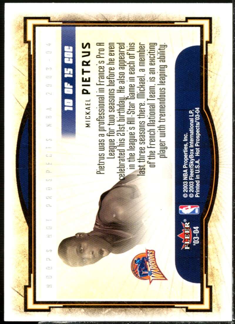 Mickael Pietrus Rookie Card 2003-04 Hoops Hot Prospects Cream of the Crop #10  Image 2