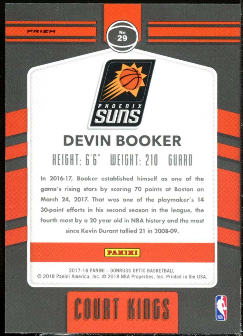 Devin Booker Card 2017-18 Donruss Optic Court Kings #29  Image 2