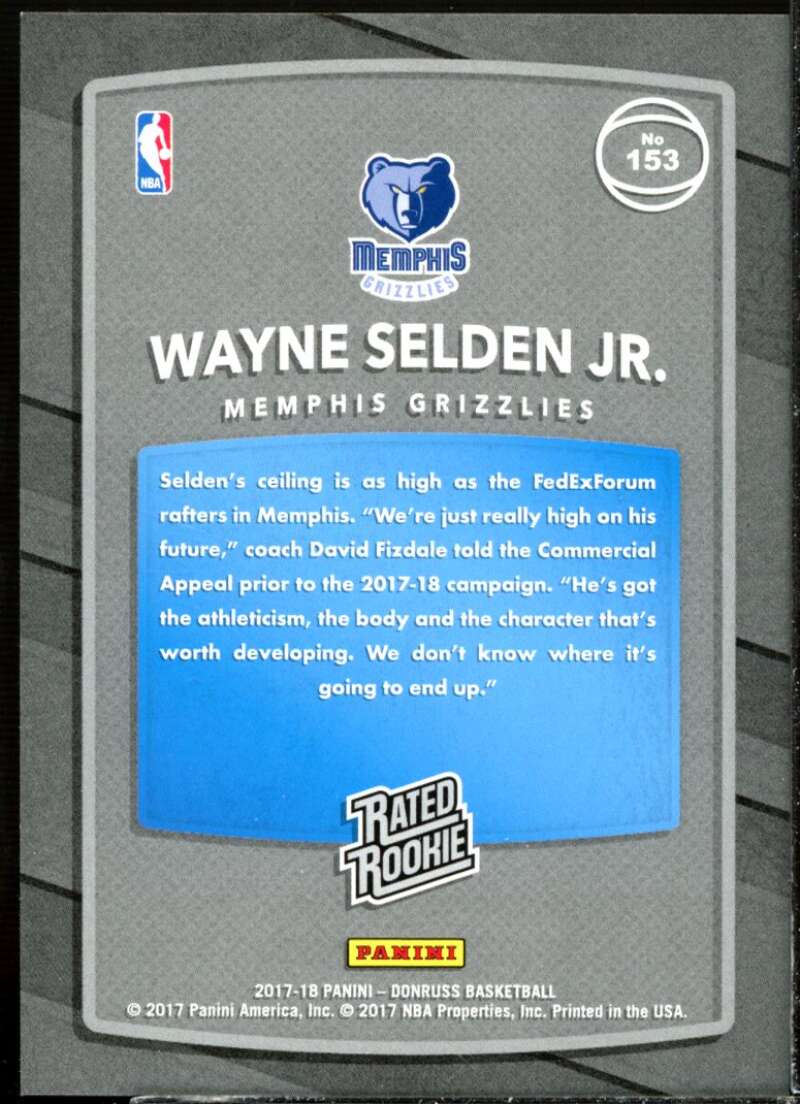 Wayne Selden Jr. RR Rookie Card 2017-18 Donruss Holo Laser Red #153  Image 2