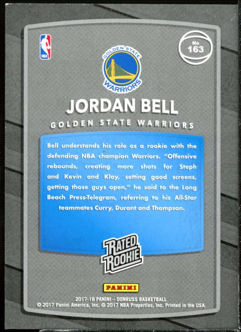 Jordan Bell RR Rookie Card 2017-18 Donruss Press Proof Silver #163  Image 2