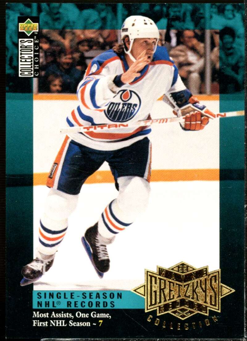 Most Assists in One Game in Finals 1995-96 Upper Deck Gretzky Collection #G7  Image 1