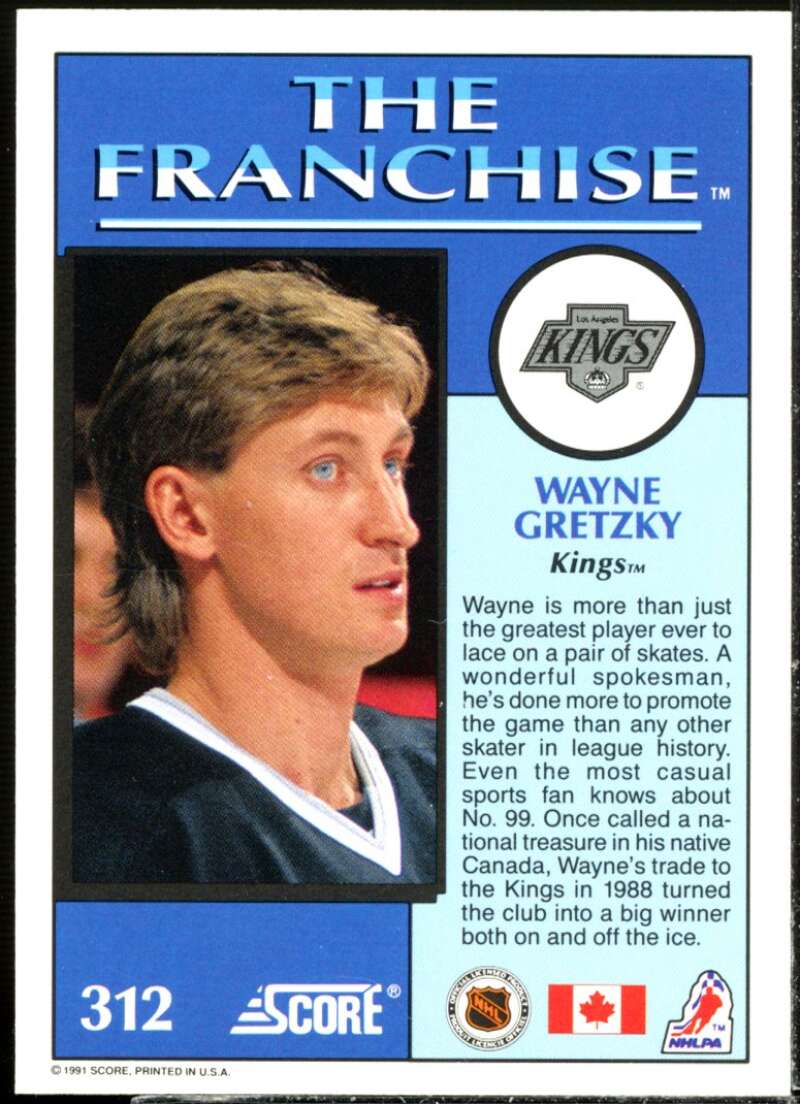 Wayne Gretzky FRAN Card 1991-92 Score Canadian English #312  Image 2