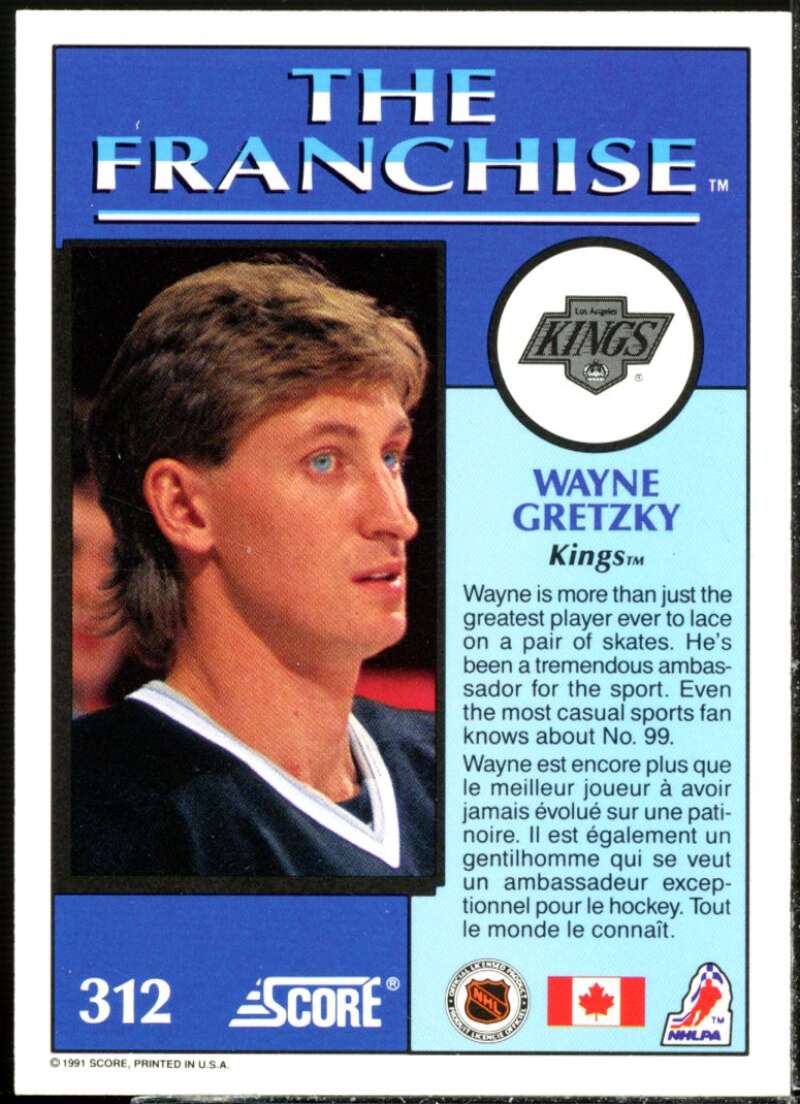 Wayne Gretzky FRAN Card 1991-92 Score Canadian English #312  Image 2