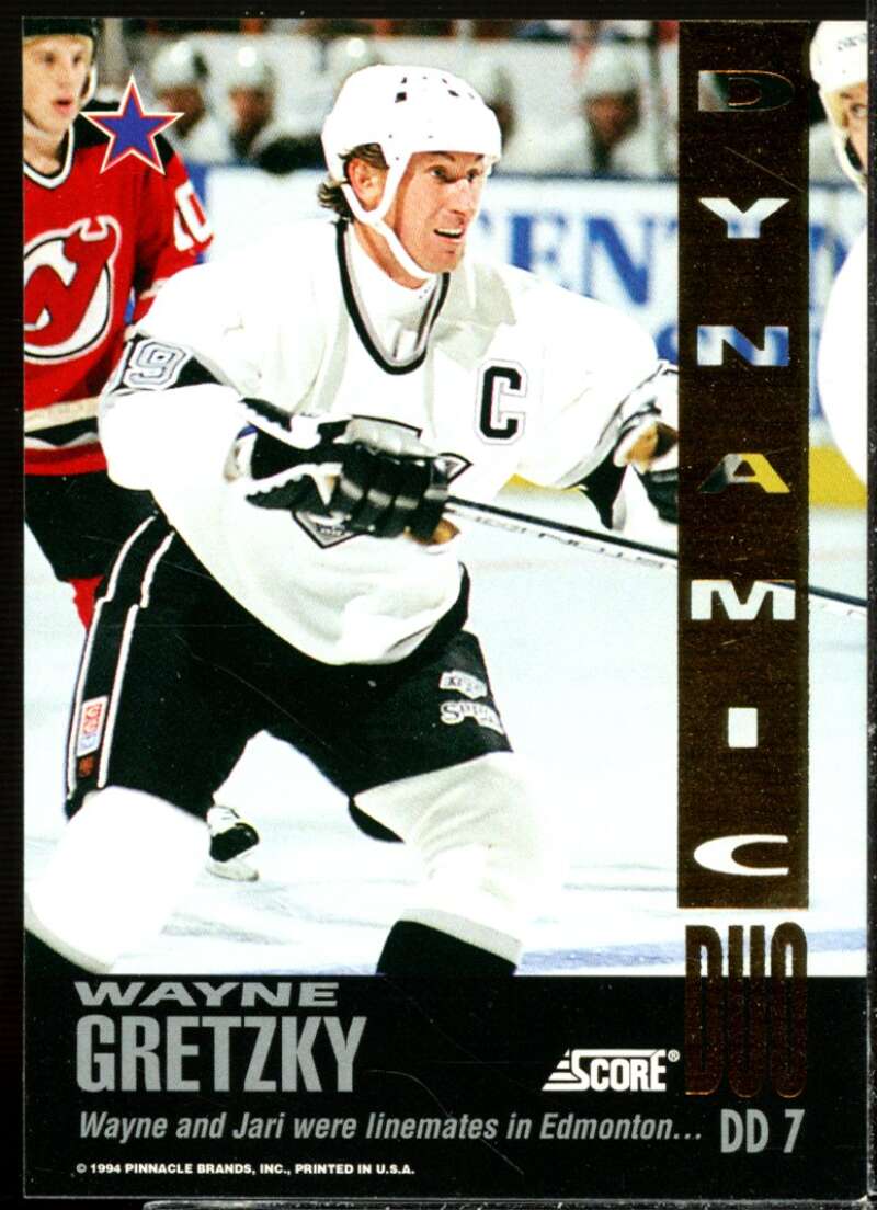 Jari Kurri/Wayne Gretzky Card 1993-94 Score Dynamic Duos U.S. #DD7  Image 1