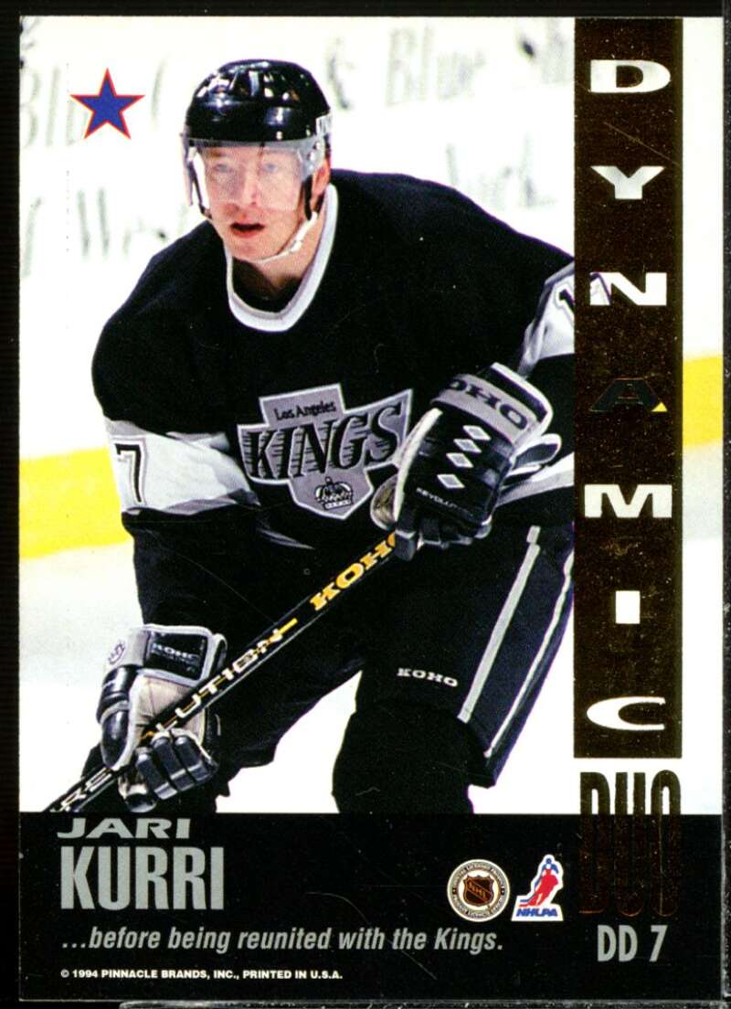 Jari Kurri/Wayne Gretzky Card 1993-94 Score Dynamic Duos U.S. #DD7  Image 2