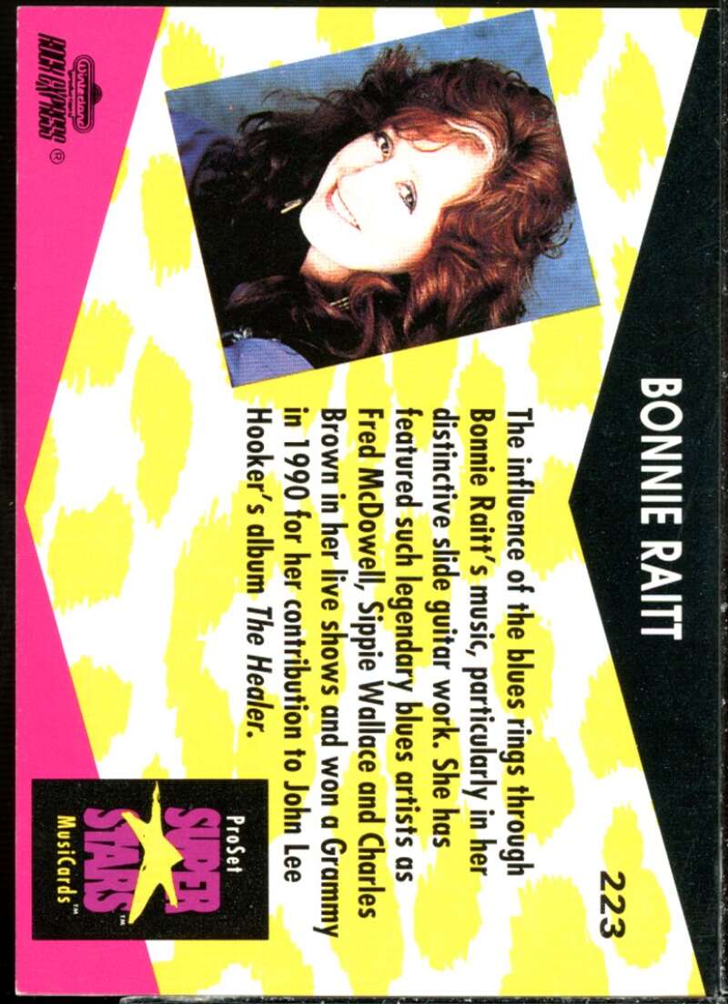 Bonnie Raitt Card 1991-92 Pro Set Superstars MusiCards #223  Image 2