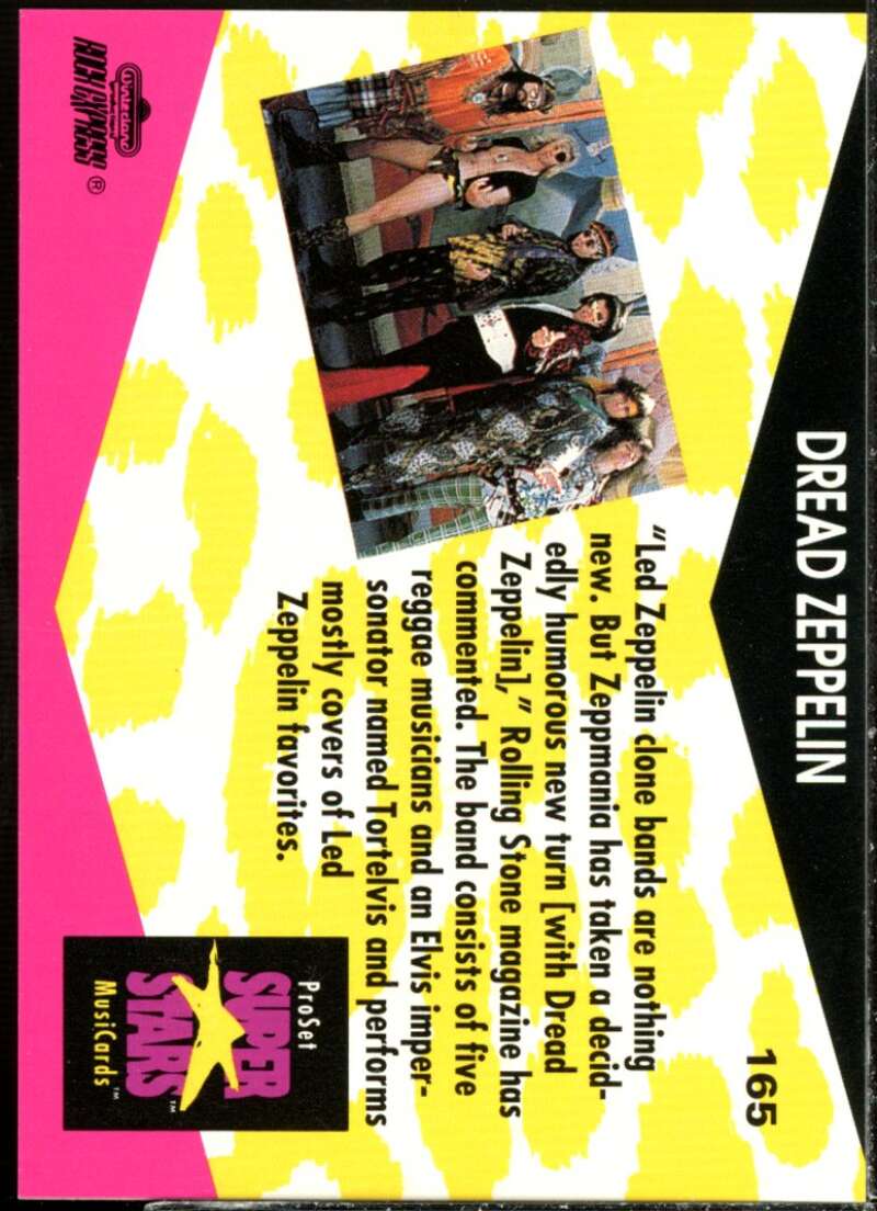 Dread Zeppelin Card 1991-92 Pro Set Superstars MusiCards #165  Image 2