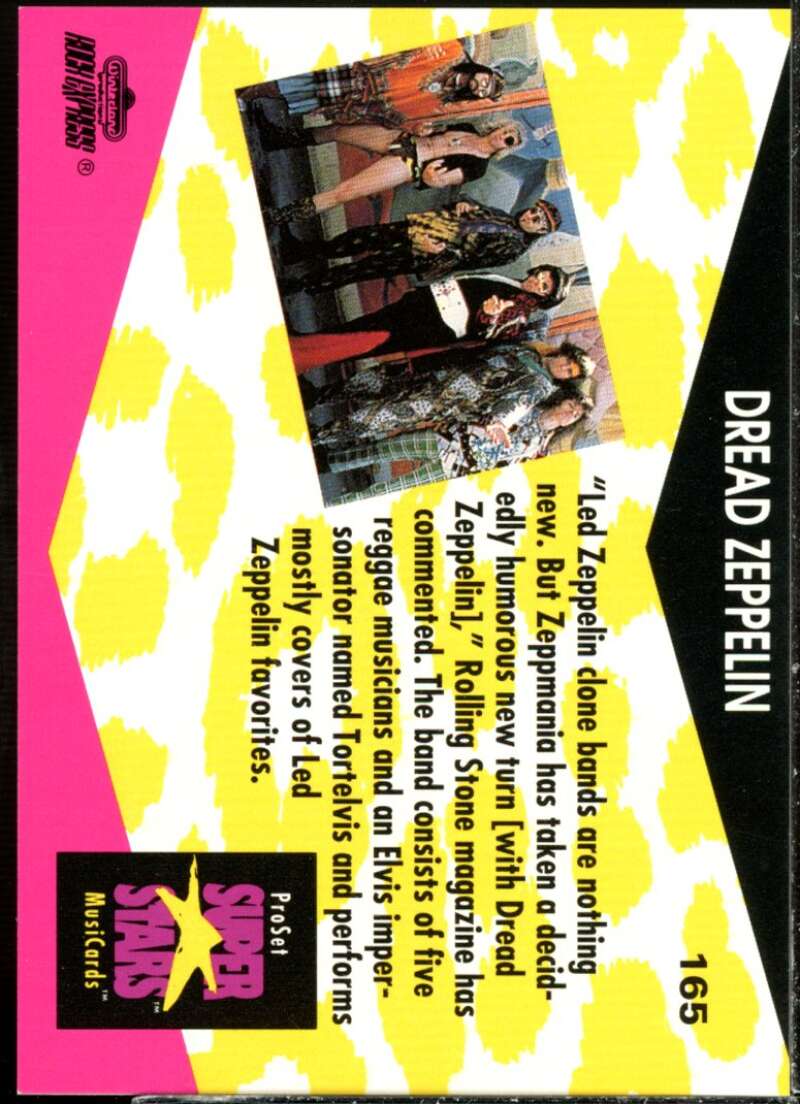 Dread Zeppelin Card 1991-92 Pro Set Superstars MusiCards #165  Image 2
