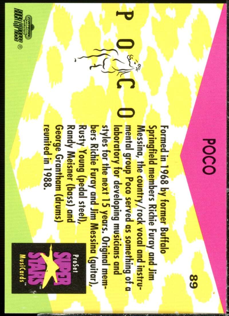 Poco Card 1991-92 Pro Set Superstars MusiCards #89  Image 2