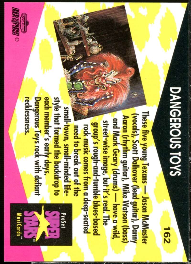 Dangerous Toys Card 1991-92 Pro Set Superstars MusiCards #162  Image 2