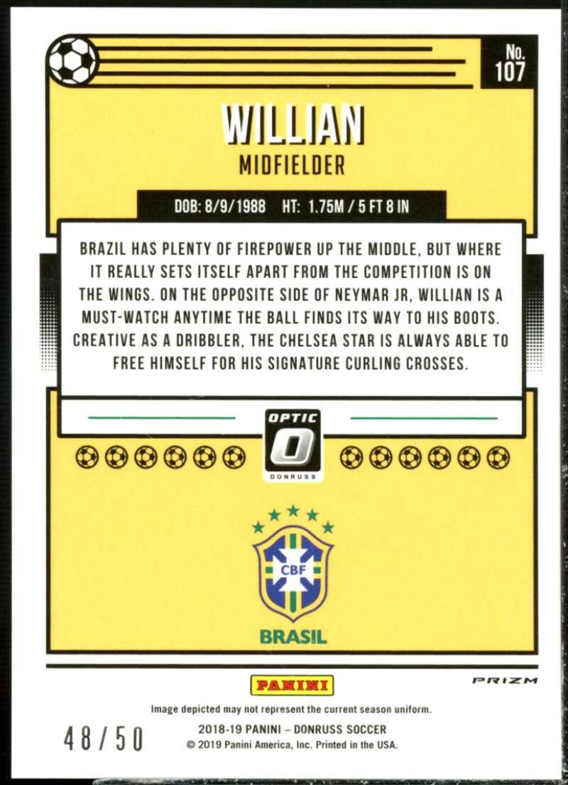 Willian Card 2018-19 Donruss Optic Red Velocity #107  Image 2