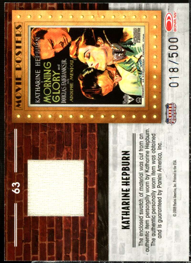 Katharine Hepburn Card 2009 Americana Movie Posters Material #63  Image 2